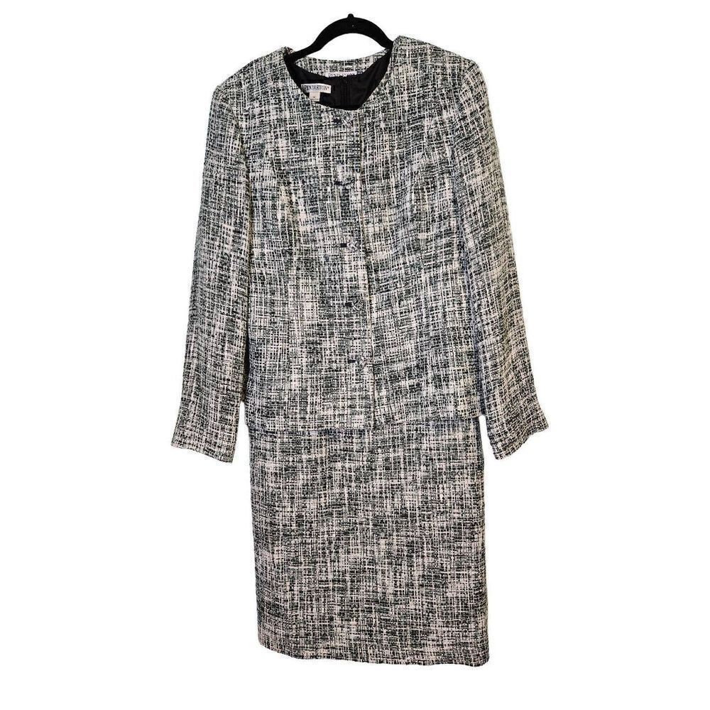 Pendleton 2 piece gray and white suit dress. Size 14.
